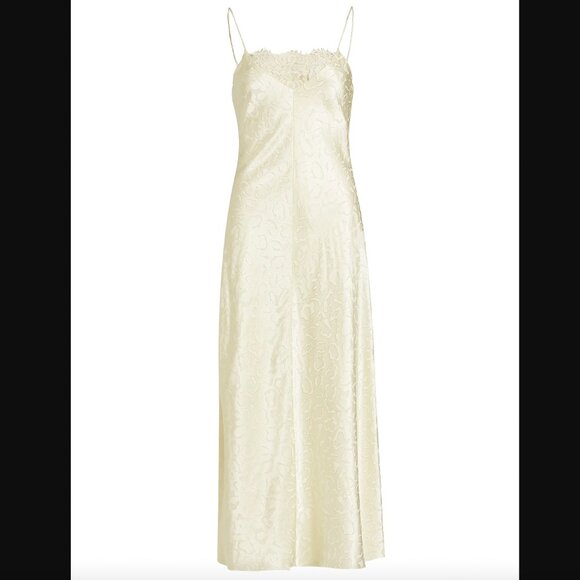 $995 NWT Rosetta Getty Ivory Lace Satin Long Maxi Slip Dress size 4 - Picture 3 of 11